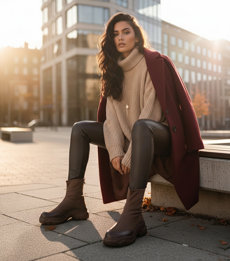 Rudi eko zomšo auliniai su masyvia pado dalimi Alana