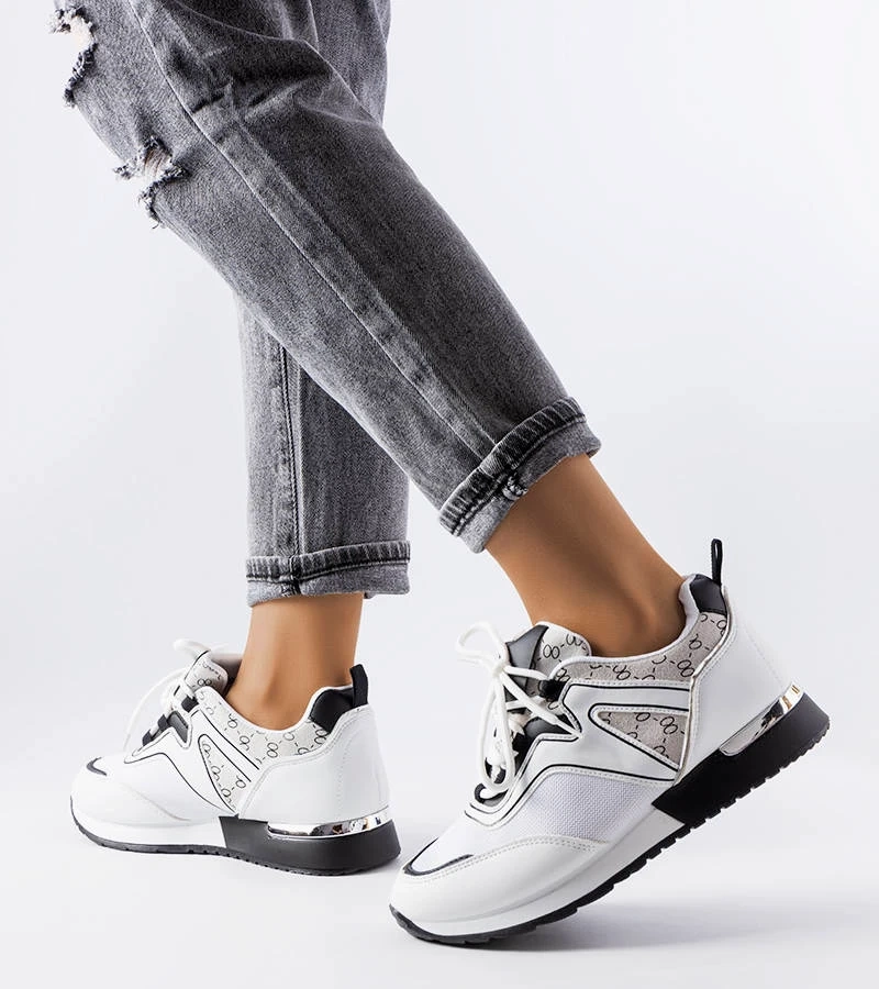 Balti sportbačiai su auksiniais elementais Bedord