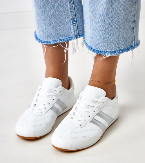 Balti sportiniai bateliai su sidabrine įsiuve Mydland