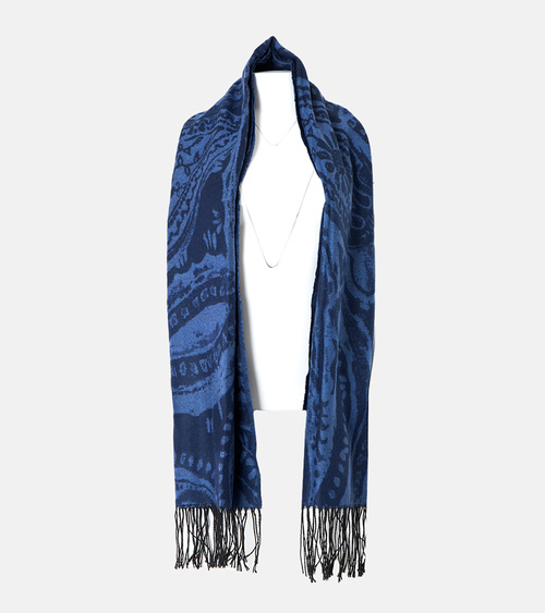 Juodai mėlynas Colonie gėlių raštuotas šalikas