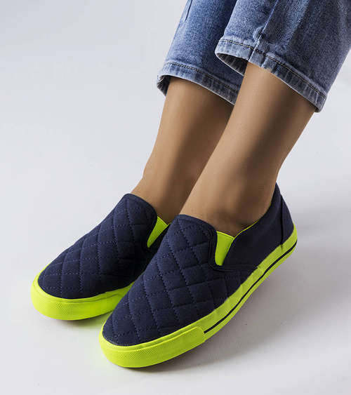 Tamsiai mėlyni dygsniuoti įmaunami sportiniai bateliai Balsamo