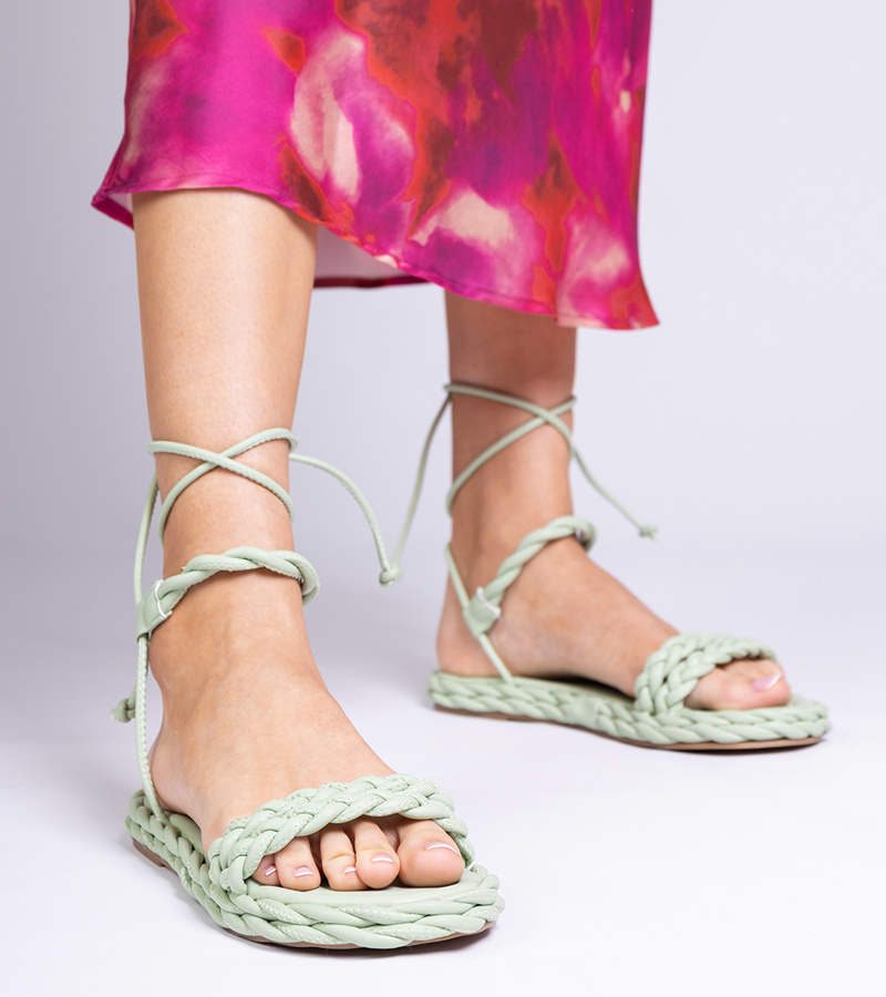 Žalios pintos moteriškos basutės „Tarina“