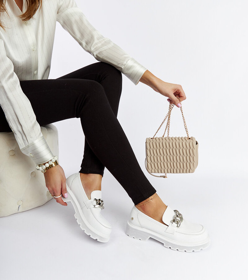 Balti odiniai mokasinai GOE LL2N4038