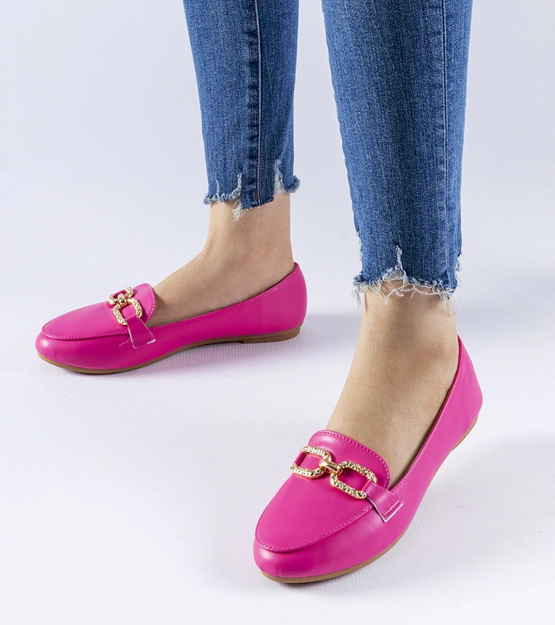 Rožiniai mokasinai su sagtimi Sovera