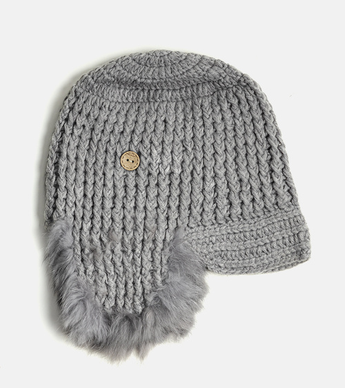 Pilka kepurė su ausinėmis Zora