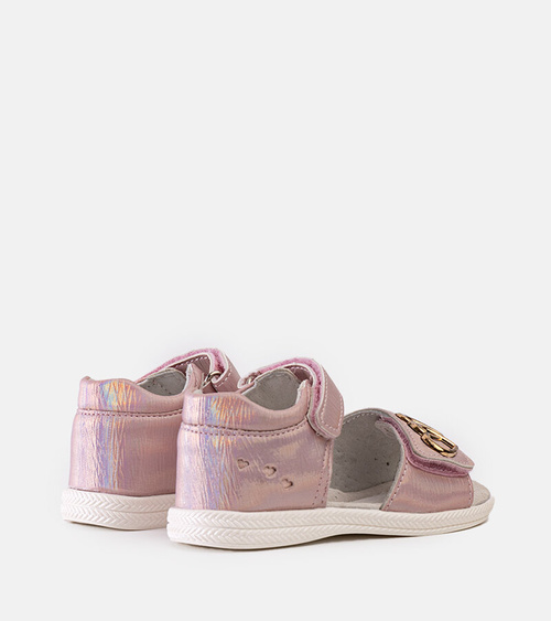 Rožinės vaikiškos sandalės su odiniu vidpadžiu Minka