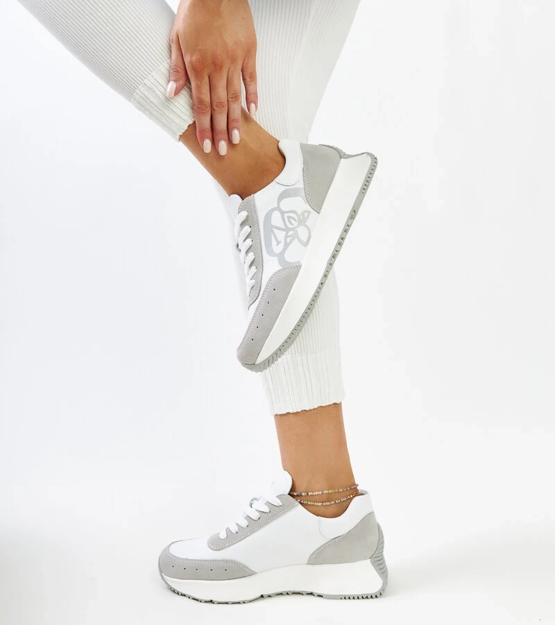 Balta ir pilka odinė sportinė avalynė „Salimah“