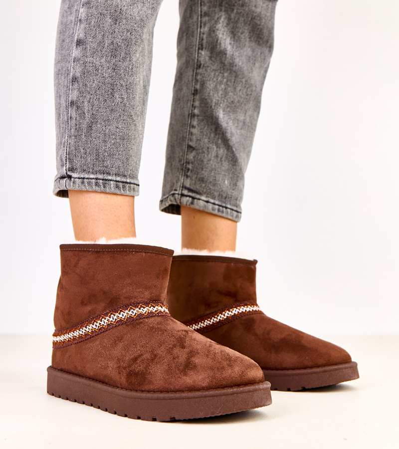 Rudi žemi sniego batai iš dirbtinio zomšo Karolla