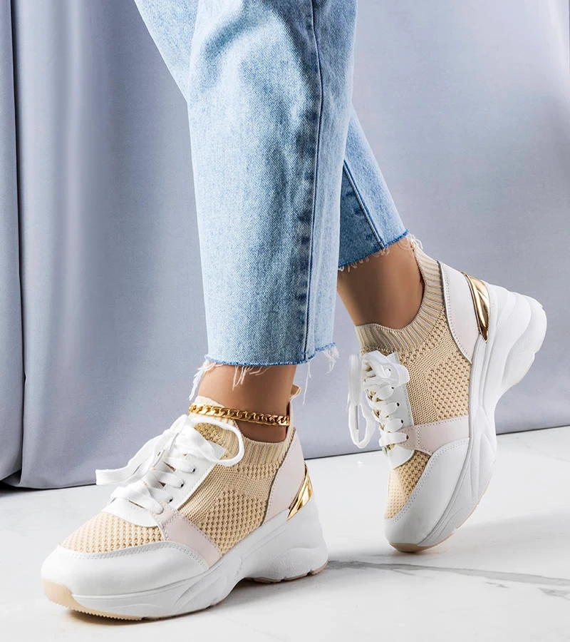 Smėlio spalvos platforminiai sportbačiai Ann