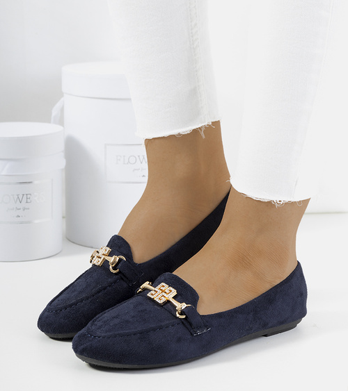 Tamsiai mėlyni mokasinai su sagtimi Cardoso