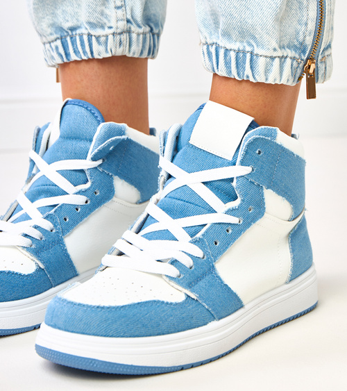 Aukšti sportbačiai virš kulkšnies su džinso motyvu Kasna