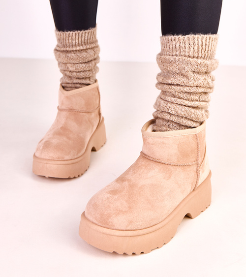 Kreminės žemos dirbtinio zomšo sniego batai Joshua