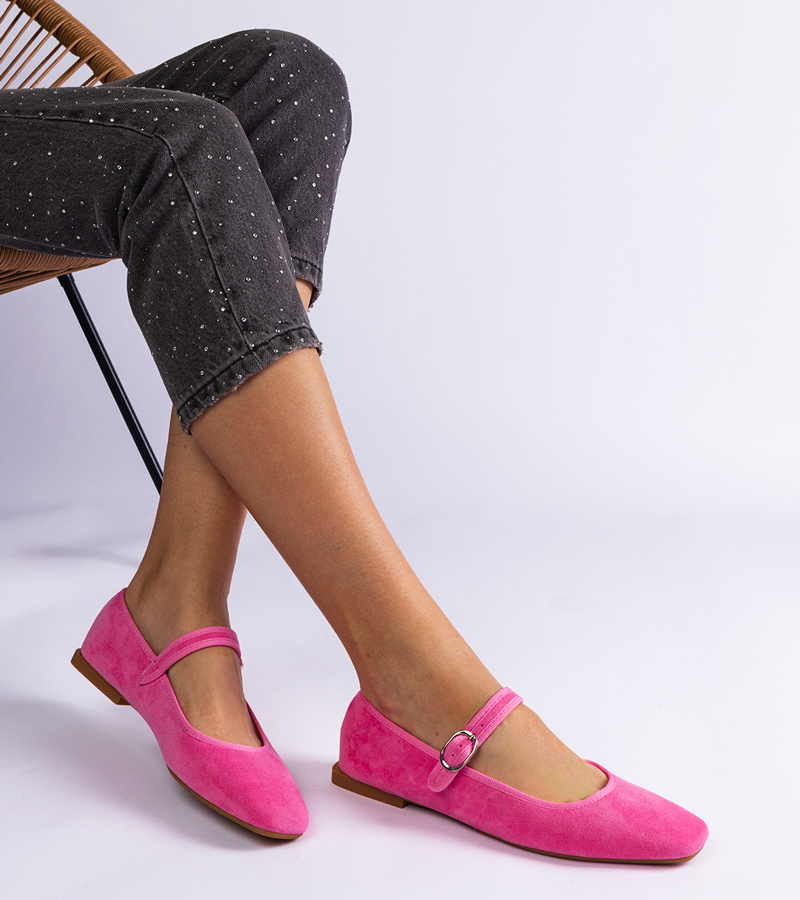 Tamsiai rožiniai balerinai su kvadratine nosimi Pergasa