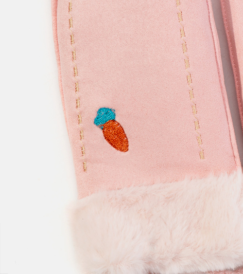 Rožinės vaikiškos pirštinės Carrot