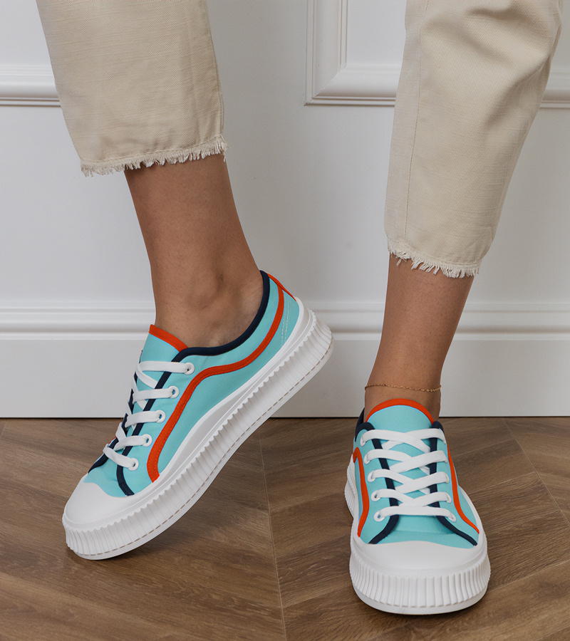 Moteriški mėlyni platforminiai sportiniai bateliai „Salis“