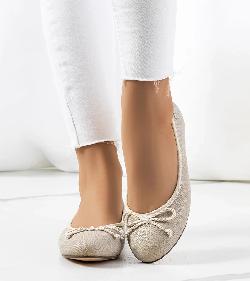 Smėlio spalvos moteriški balerinai Villers