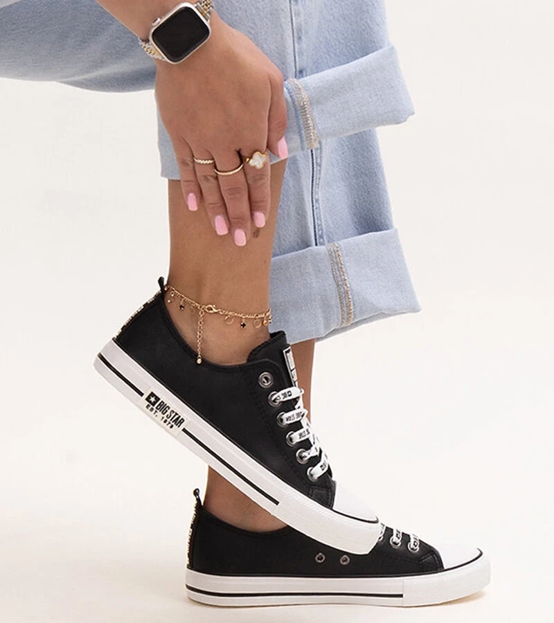 Juodi sportbačiai dirbtinė oda Big Star KK274096