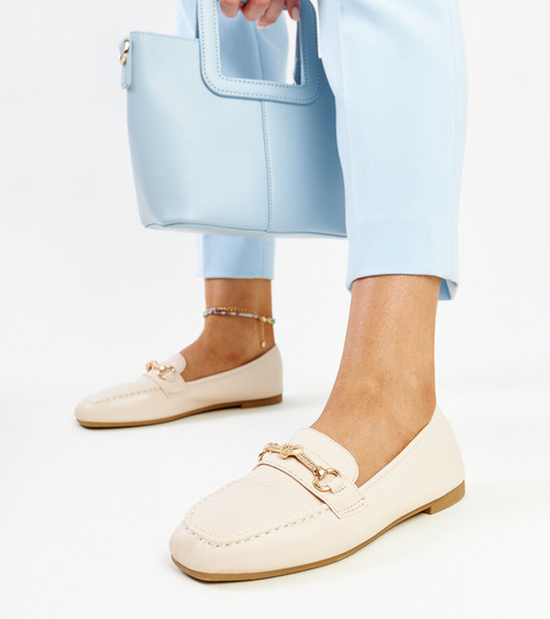 Šviesiai smėliniai dekoratyviniai mokasinai „Docherty“