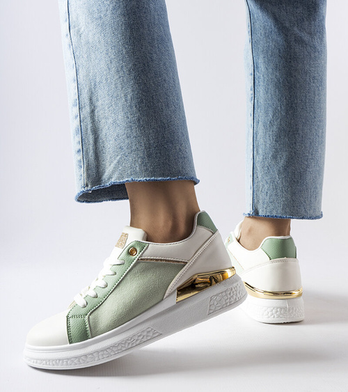 Balti ir žali batai su auksiniu akcentu Palais