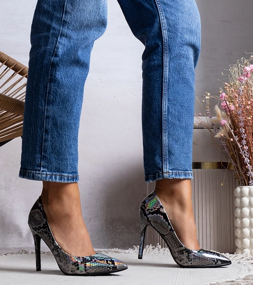 Sidabriniai lakuoti aukštakulniai Ella