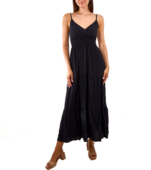 Juoda boho stiliaus ilga suknelė Trill