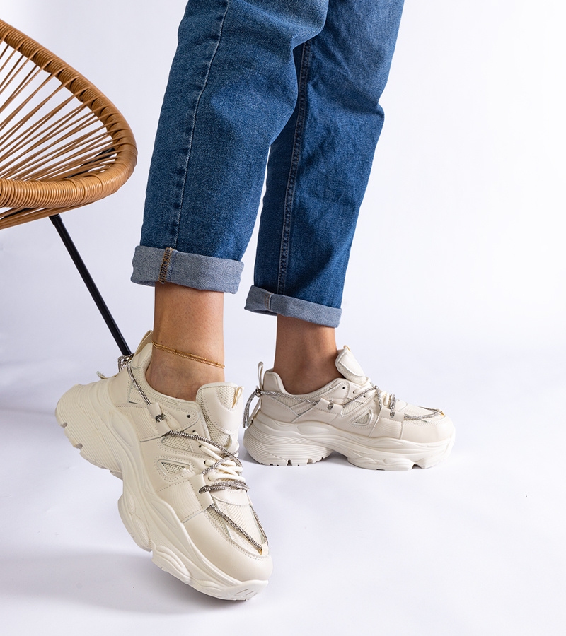 Smėlio spalvos moteriški sportiniai sportbačiai „Ivett“