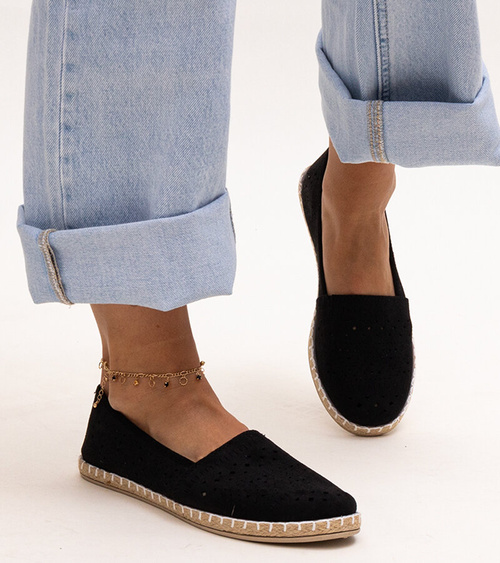 Juodi ažūriniai espadriliai „Augusta“