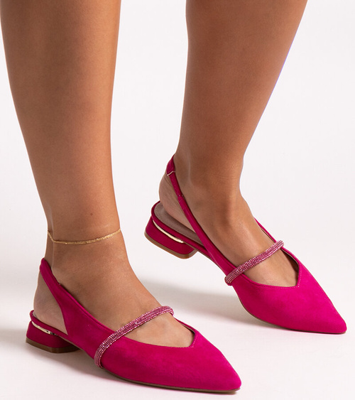 Tamsiai rožiniai balerinai su odiniu vidpadžiu Morcosa