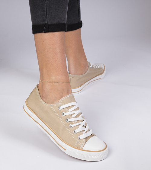 Smėlio spalvos klasikiniai moteriški sportiniai bateliai „Menfis“