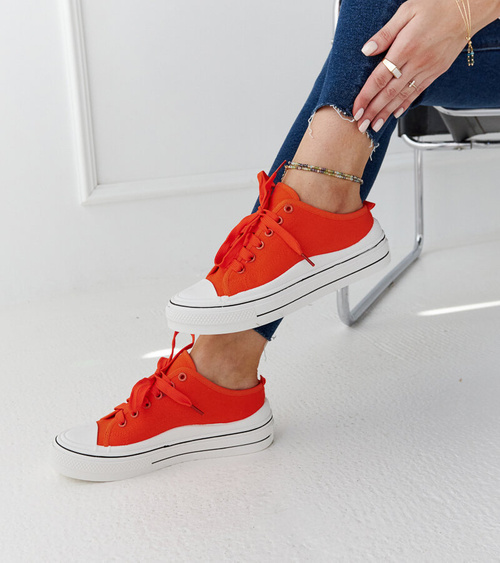 Oranžiniai platforminiai sportbačiai „Fiori“