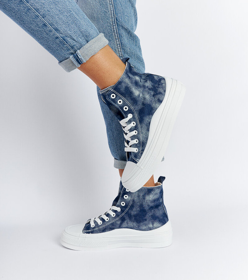 Tamsiai mėlyni sportiniai bateliai ant platformos „Vicente“