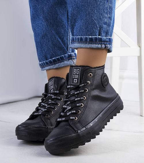 Juodi pašiltinti sportiniai bateliai Big Star EE274110