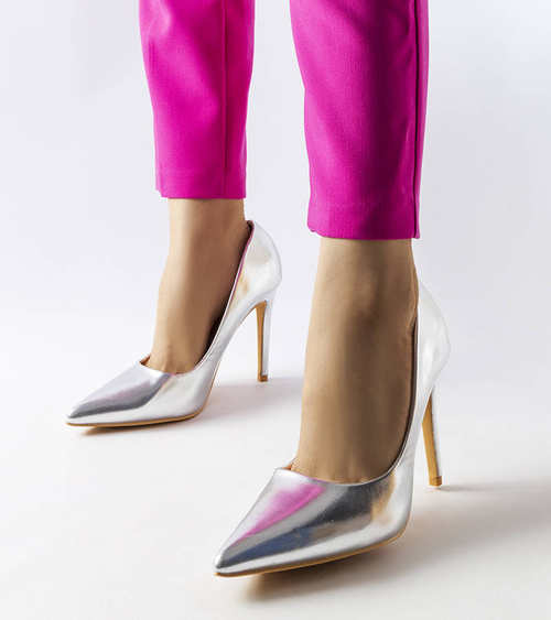 Sidabriniai metaliniai aukštakulniai „Cabell“