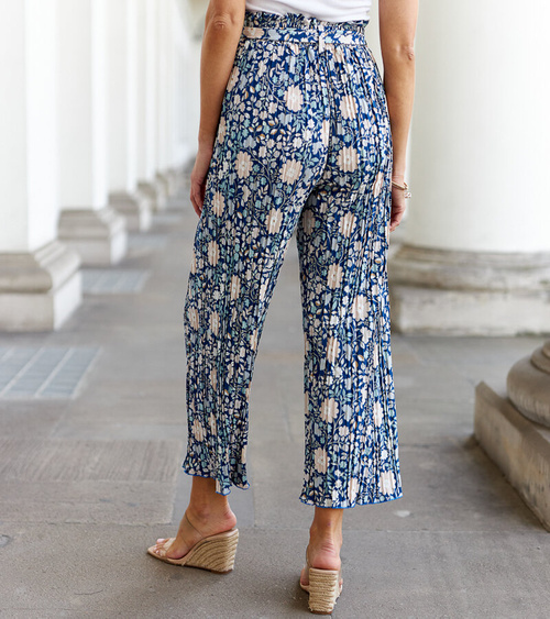 Mėlynos klostuotos kelnės Macognano