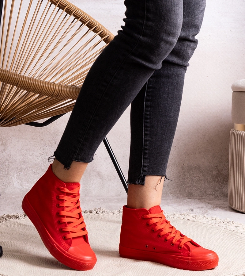 Raudoni aukšti sportiniai bateliai Rafife