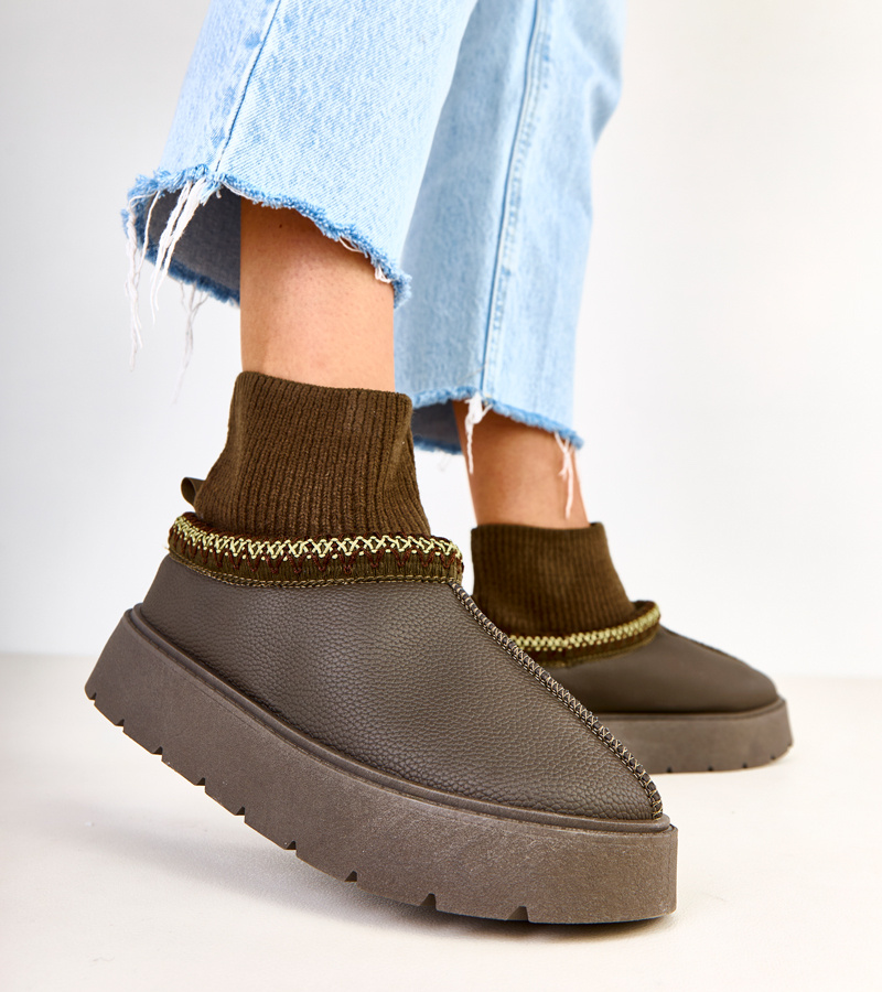 Žalios sniego batai su kojinės tipo aulu Melary