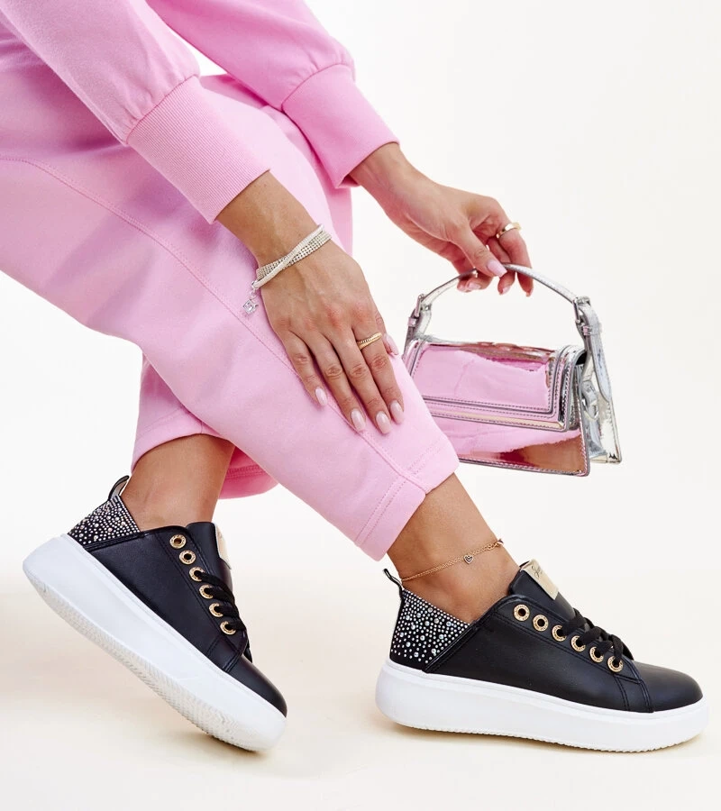 Juodi sportbačiai su cirkoniais Antonietta