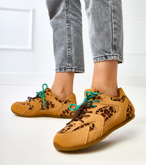 Leopardo raštu sportbačiai su dvigubu raiščių suvarstymu Casey