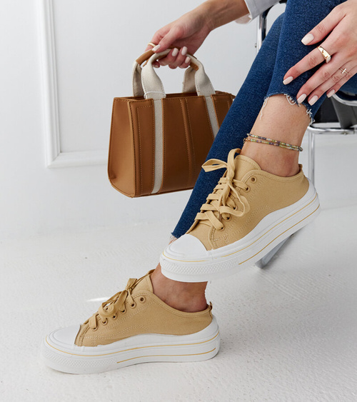 Smėliniai platforminiai sportbačiai Fiori