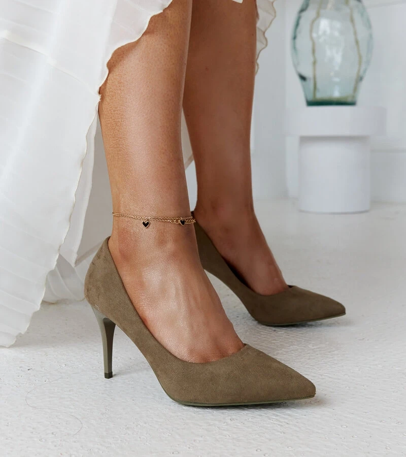 Žali aukštakulniai su odiniu vidpadžiu Paume