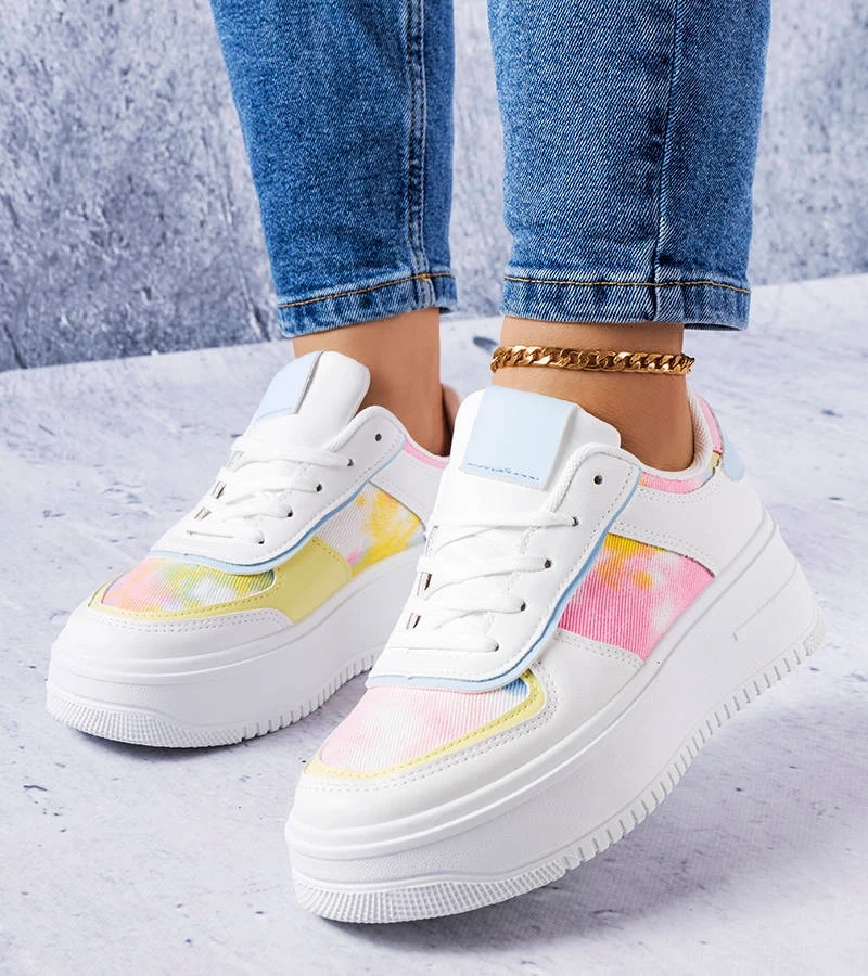 Balta ir mėlyna Heloise platforminiai batai