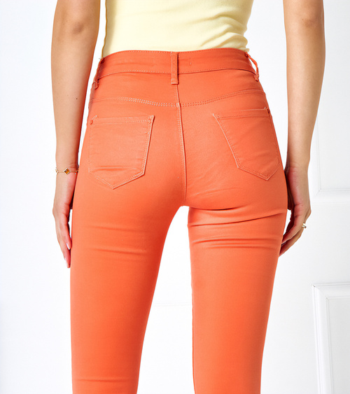 Oranžinės medvilninės siaurintos kelnės Bocage