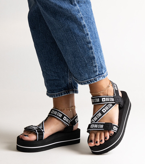 Juodi platforminiai sandalai Big Star NN274A525