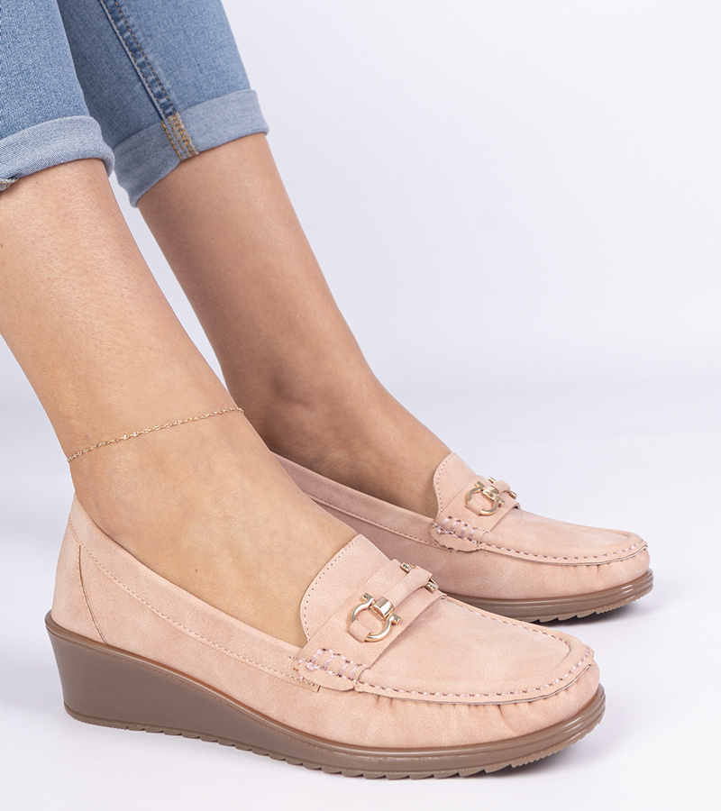 Rožiniai moteriški mokasinai su platforma Sameri