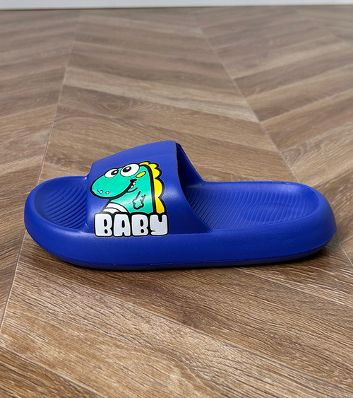 Mėlyni vaikiški šlepetai su Milošo spauda