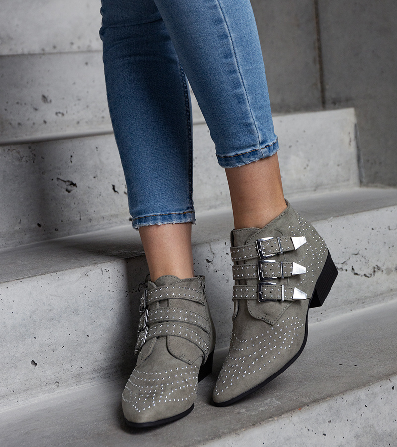 Žali dekoratyviniai aulinukai ant žemo kulniuko Forever