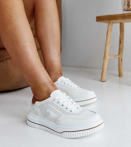 Smėlio spalvos odiniai sportbačiai Rushd