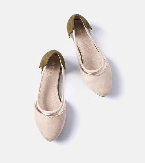 Vaikiškos zomšinės balerinos „Kortes“ rožinės–žalios