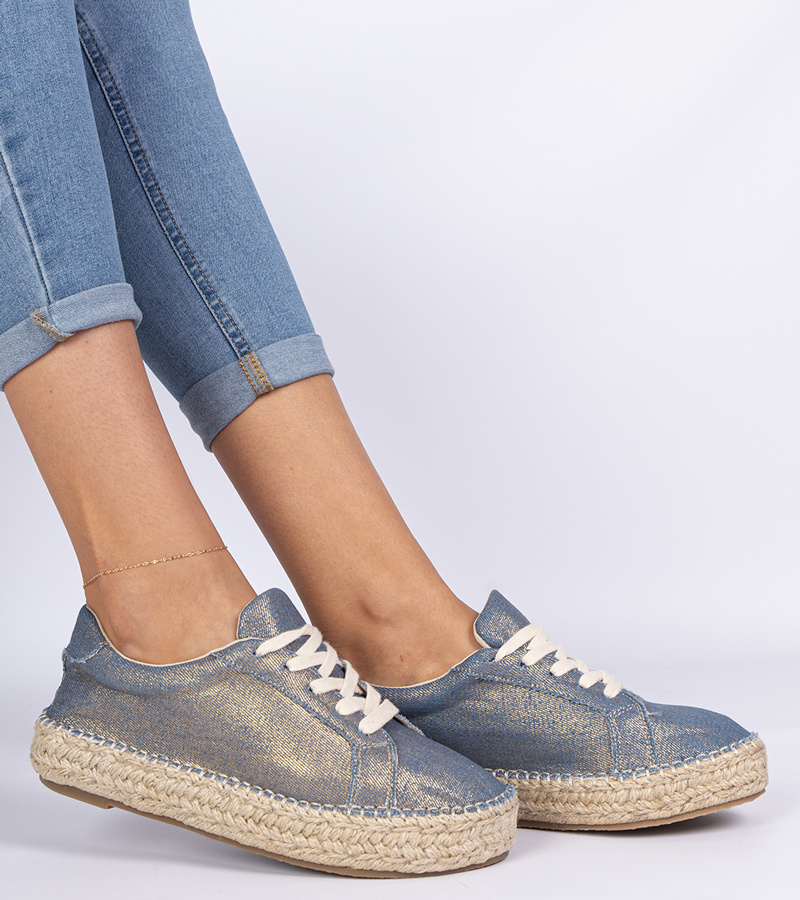 Mėlynos blizgios espadrilės Werkato