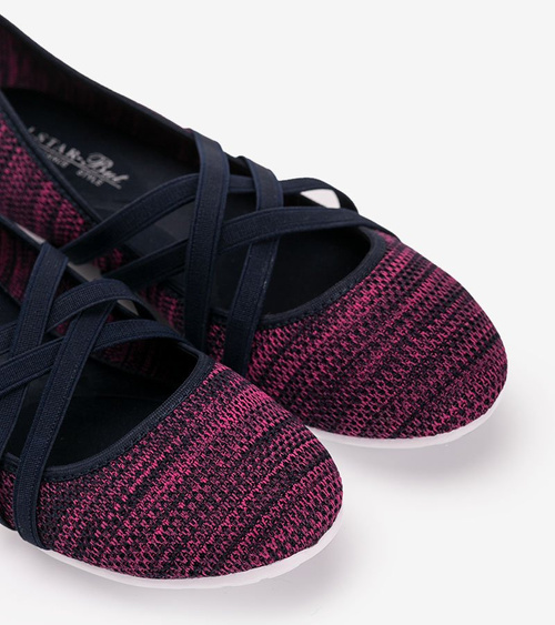 Rožiniai medžiaginiai balerinos batai „Janae“